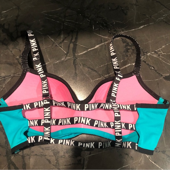 SOLD !!!  Victoria's Secret PINK Cage Back Push-Up Bralette - Picture 2 of 4